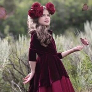 Joyfolie Burgundy Velvet High Low Dress SIZE 4